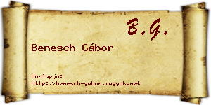 Benesch Gábor névjegykártya
