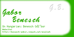 gabor benesch business card